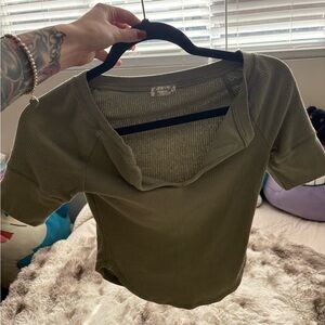 Free People Ribbed Cropped Tee